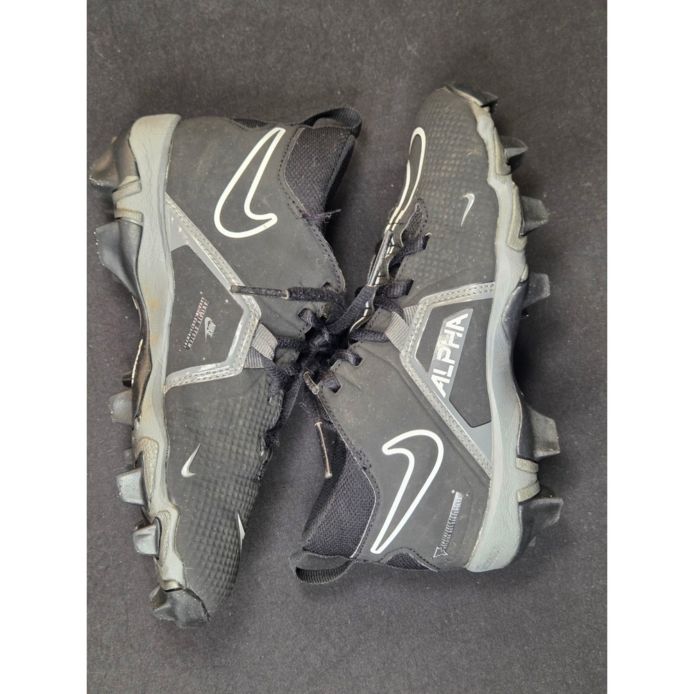 Nike Alpha Menace Shark 3 Kids Football Cleats Black Anthracite CV0581-010 2.5Y